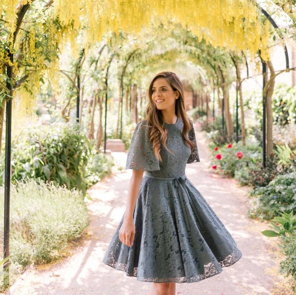 Gal Meets Glam Harper Lace Fit and Flare Dress 6